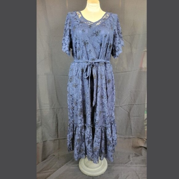Lane Bryant 22 Navy Blue Lace Dress - Picture 3 of 7